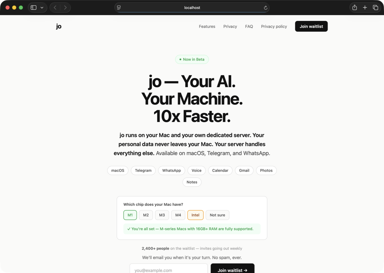 jo redesigned hero section
